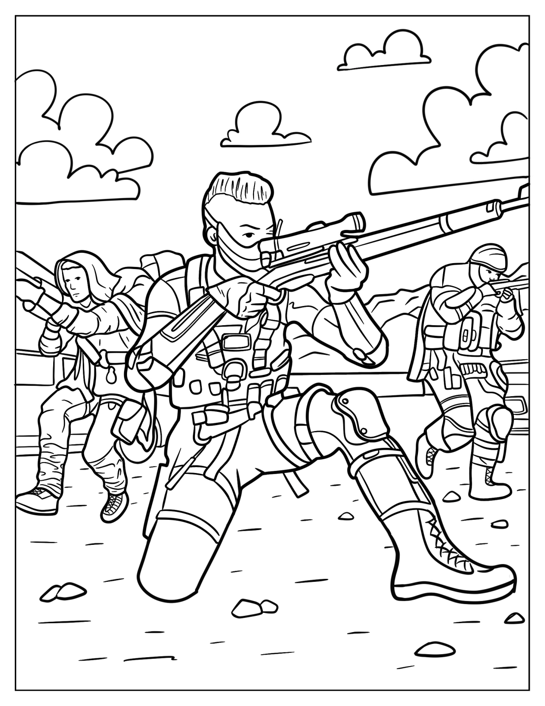 Wraith Disruptor Holding Rifle Coloring Page
