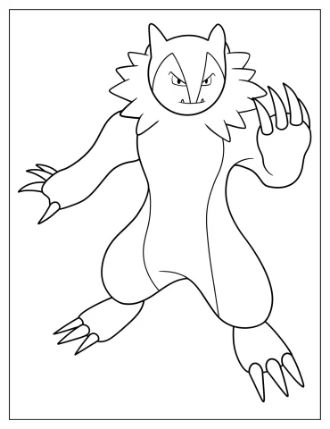 Easy Mega Snorlax Outline Coloring Sheet For Kids