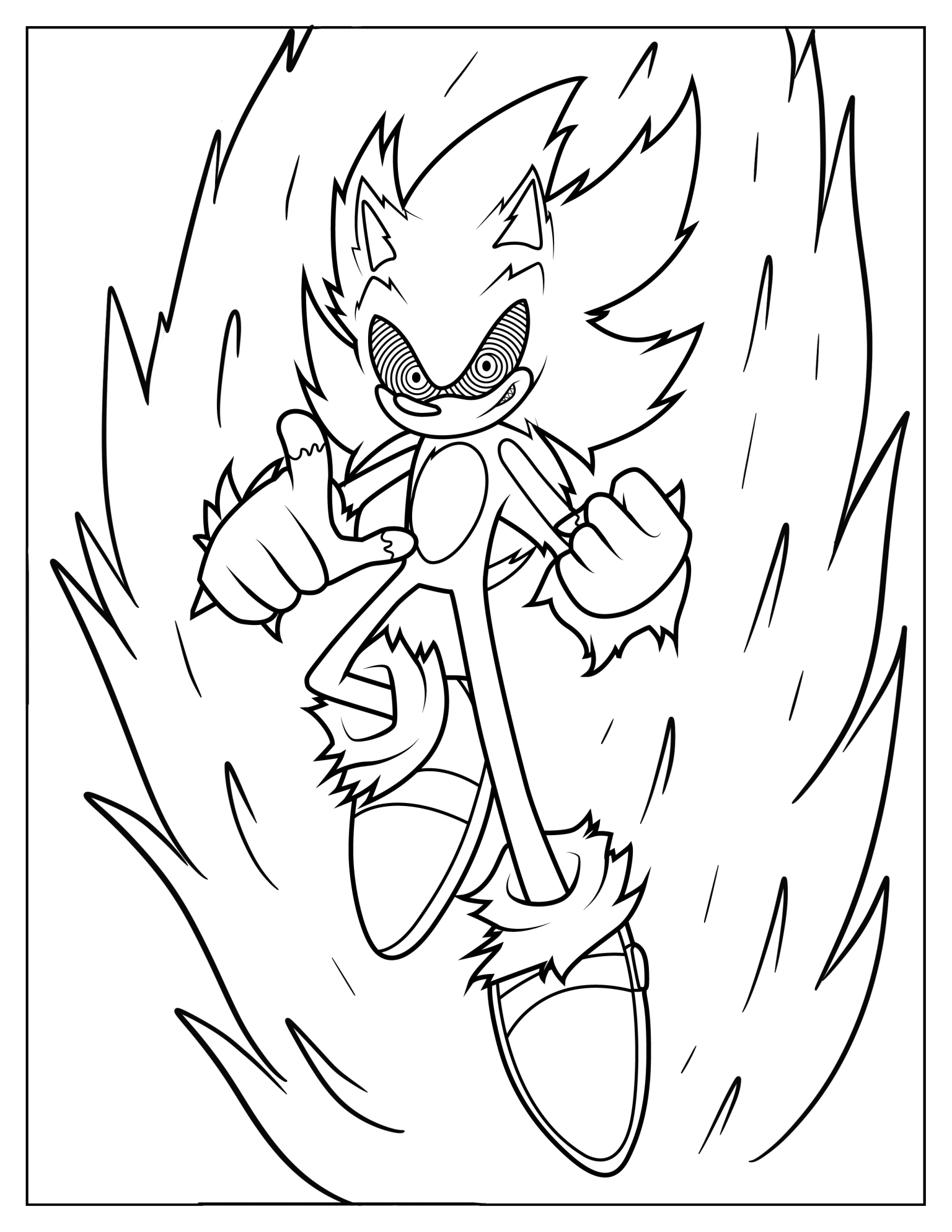 Evil Sonic Exe Power Up Coloring Page