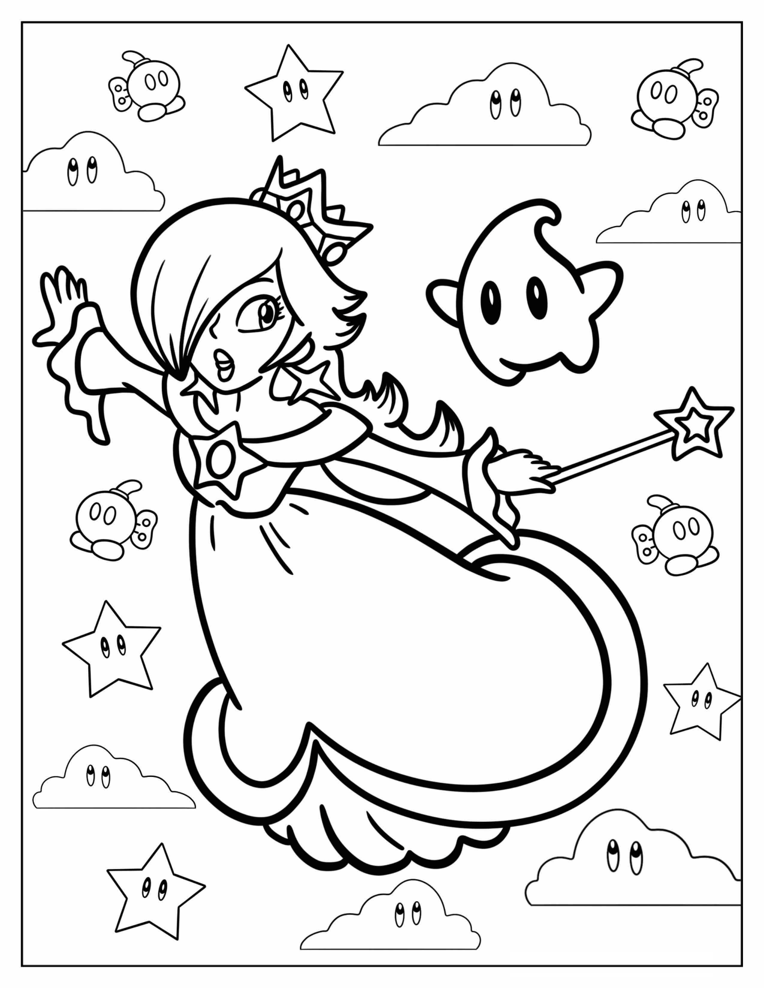 Rosalina Flying In The Sky With Luma