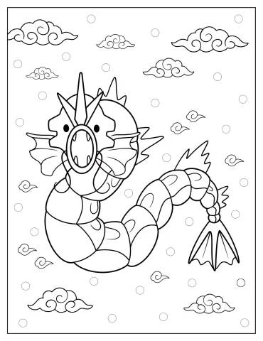 Easy Gyarados Coloring Page For Preschoolers