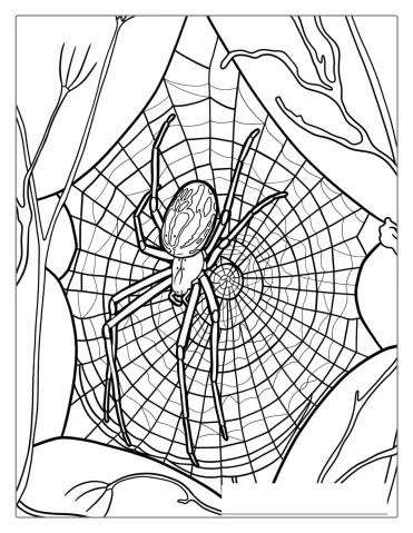 European Garden Spider Coloring Page