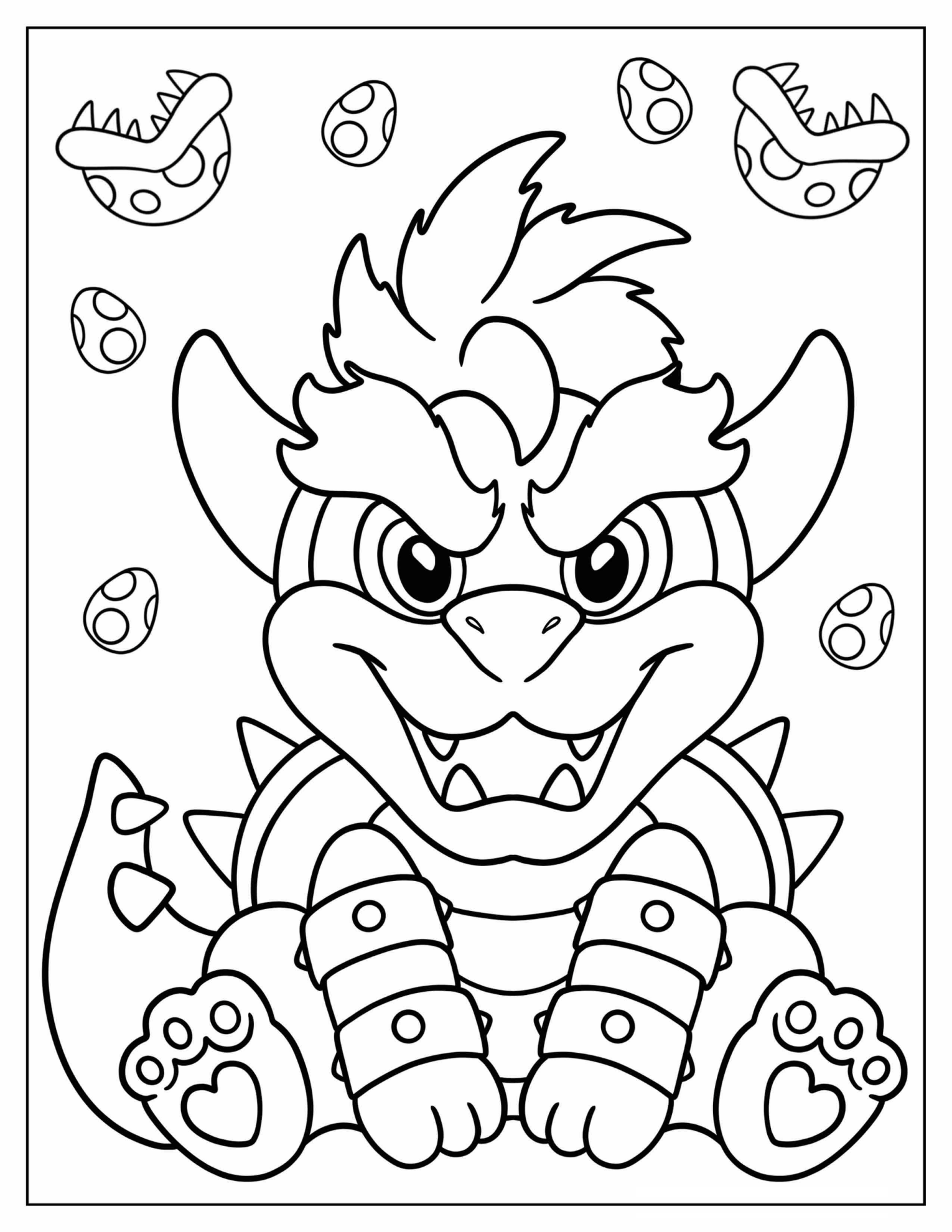 Baby Bowser Smiling Coloring Page