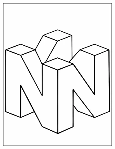 Nintendo 64 Logo Coloring Sheet