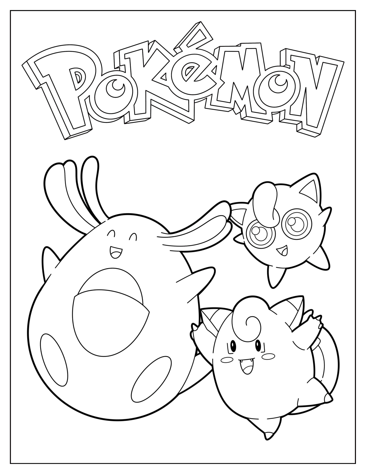 Chansey And Clefable Playing With Jigglypuff