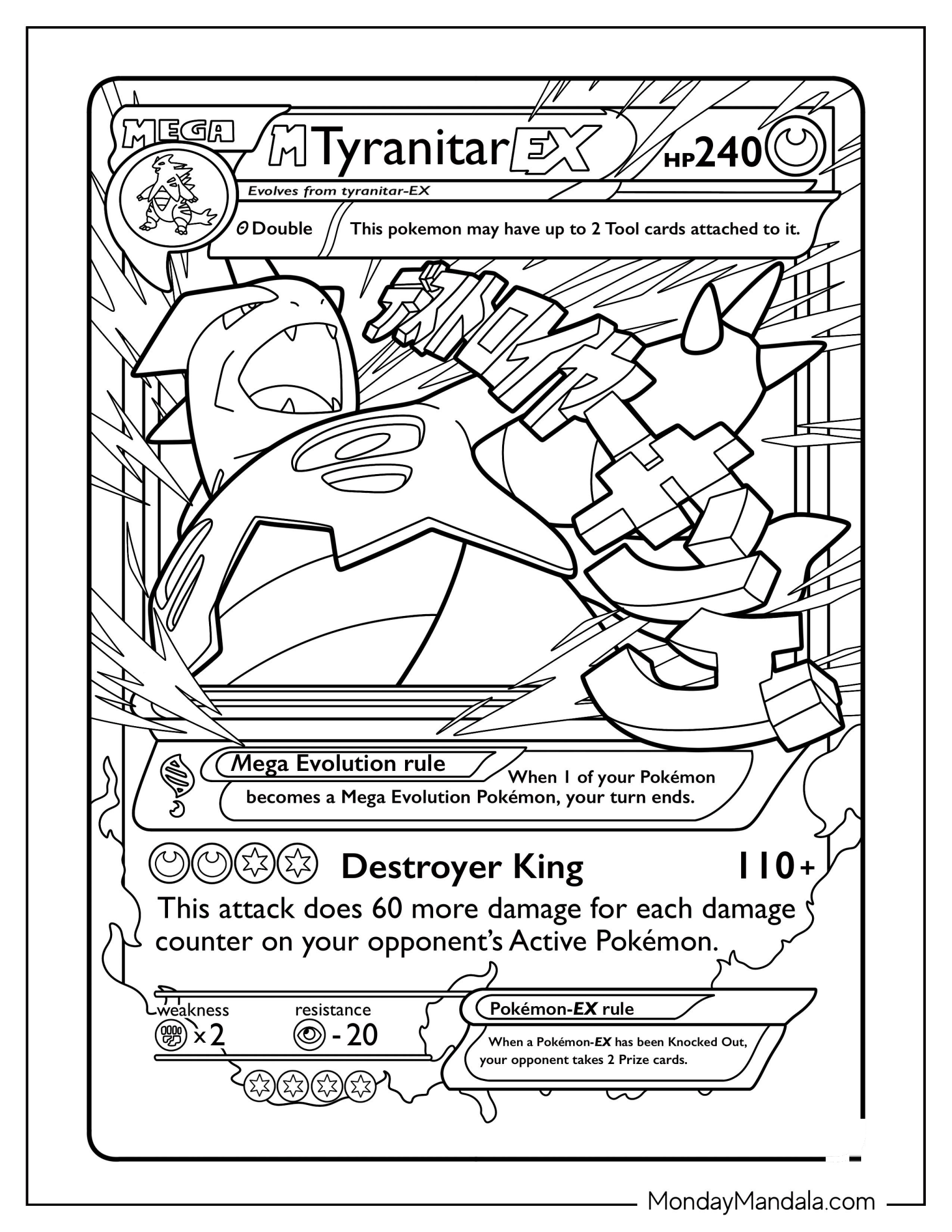 Mega Tyranitar Ex Pokemon Card