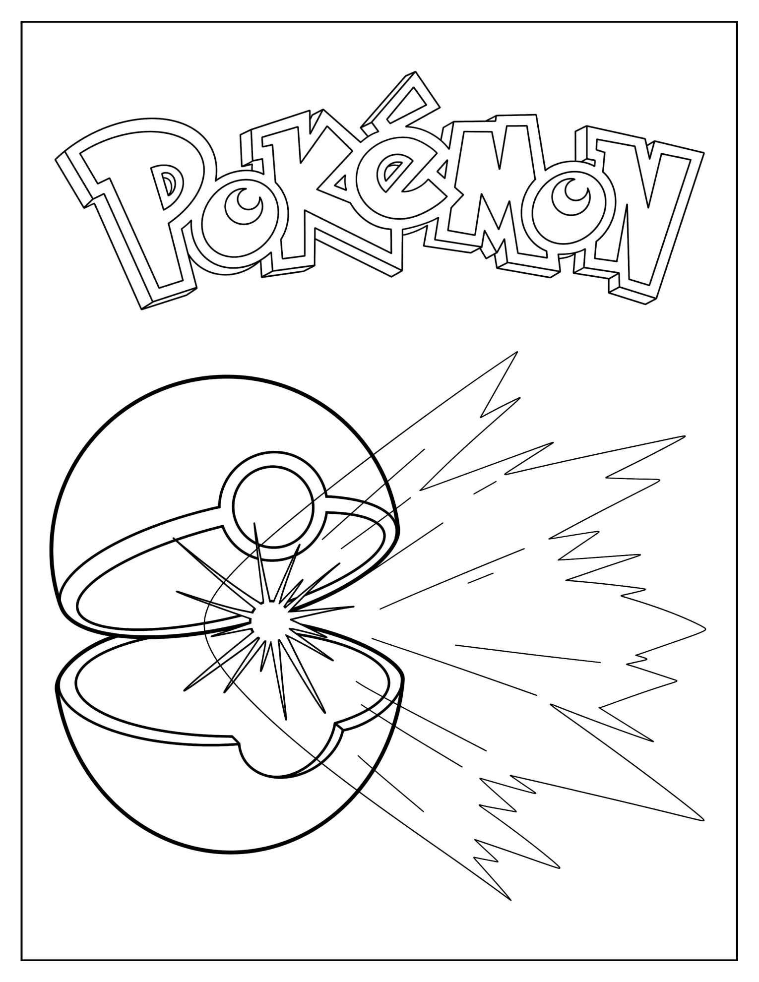 Pokeball About To Release A Pokemon Coloring Sheet