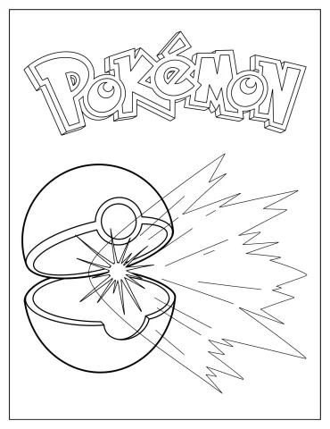Pokeball About To Release A Pokemon Coloring Sheet