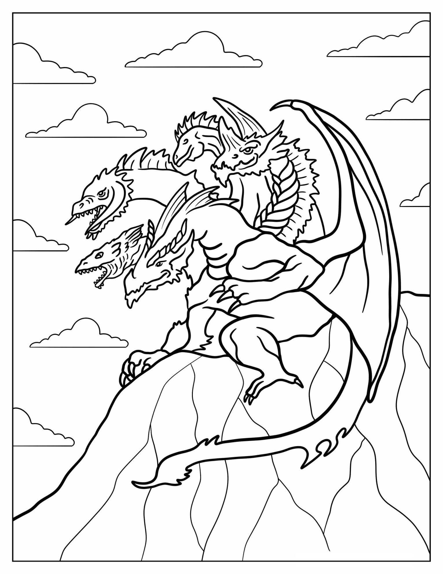 Dungeons And Dragons Tiamat Coloring Page