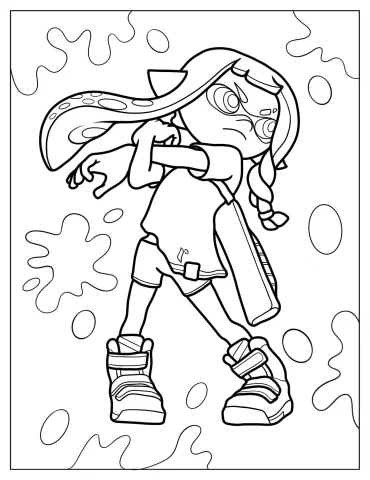 Easy Agent 3 Stretching Arms Outline Coloring Page For Kids
