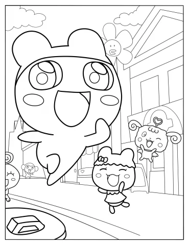 Mametchi Skipping While Chamametchi And Happyhappytchi Watches From The Side