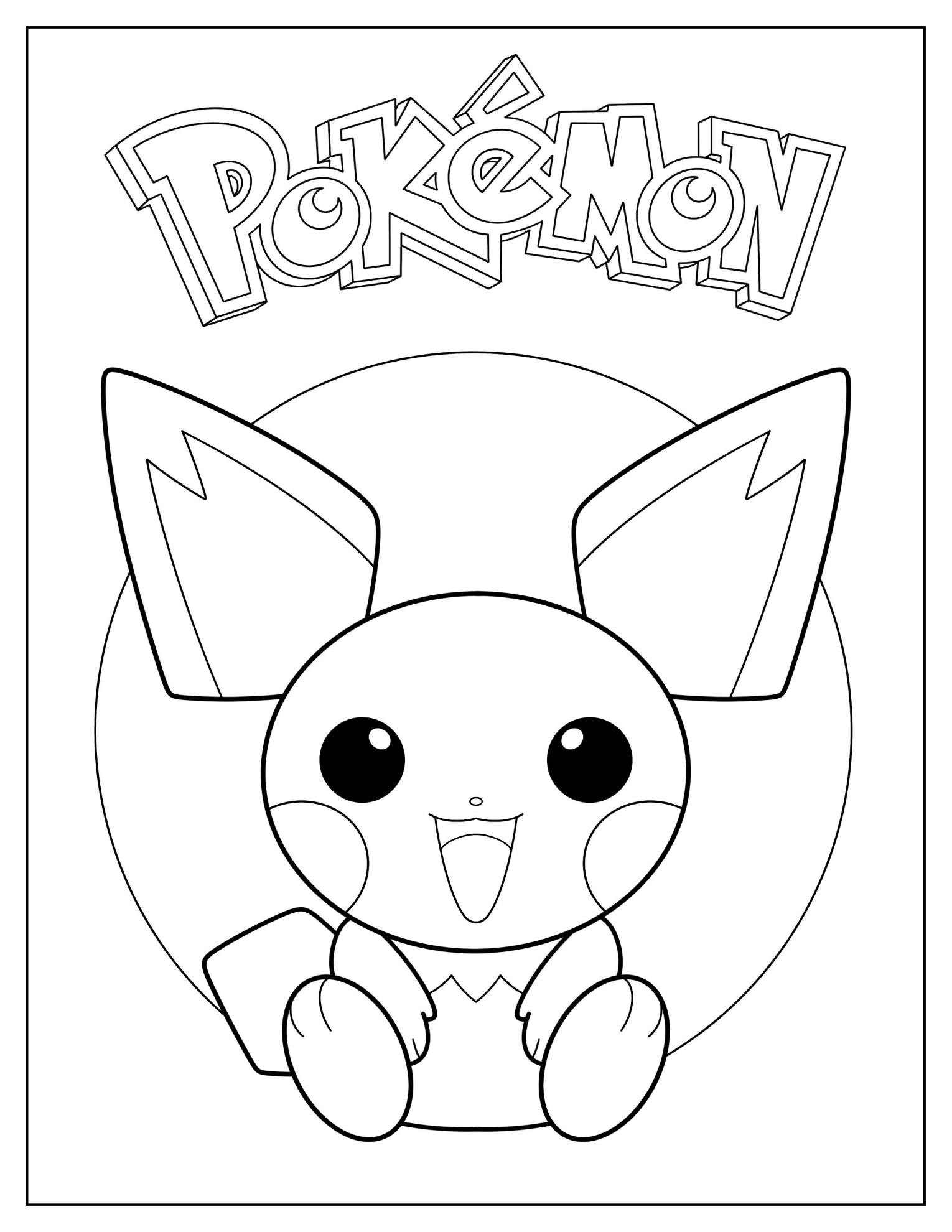 Pichu Pokemon Poster Coloring Page For Kids