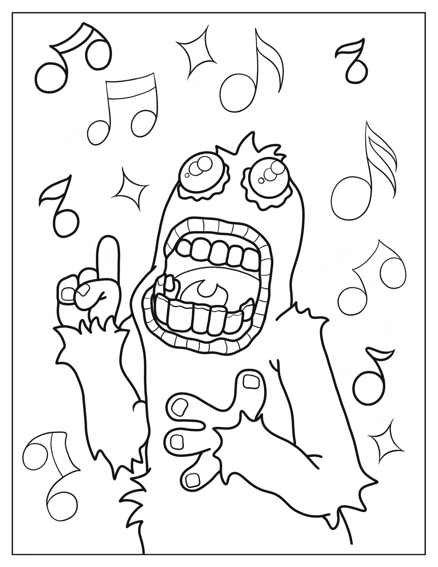 Mammott Singing Passionately Coloring Page
