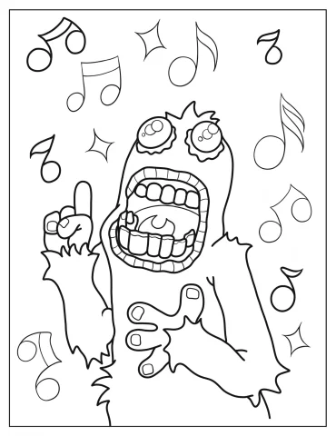 Mammott Singing Passionately Coloring Page