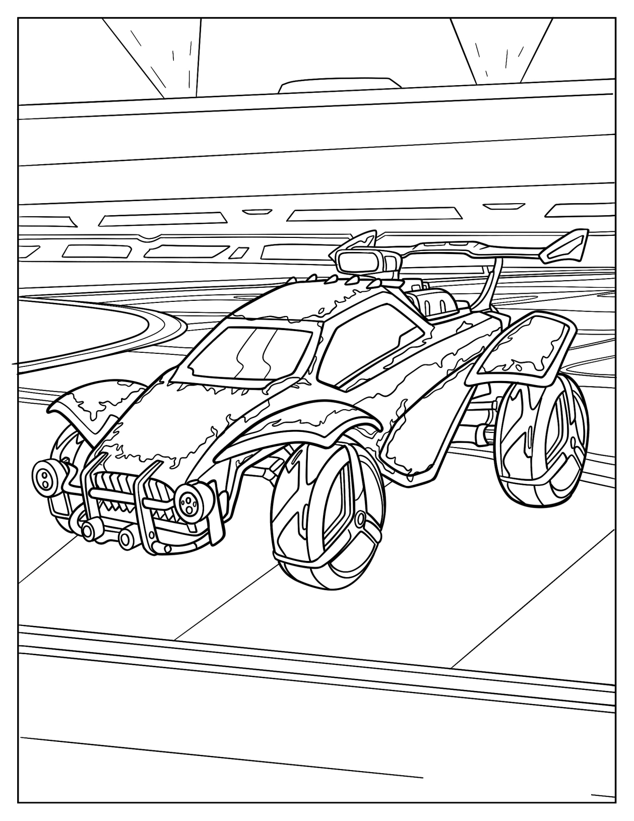 Cool Rocket League Octane Car Coloring Page