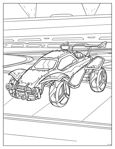 Cool Rocket League Octane Car Coloring Page