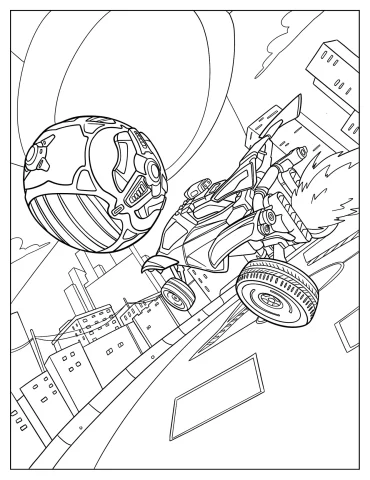 Rocket League Octane And The Ball Coloring Sheet