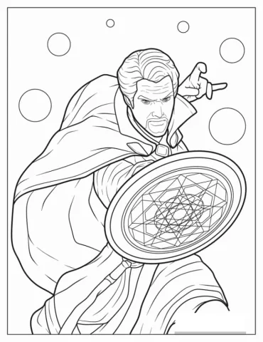 Dr. Strange Casting A Spell Coloring Sheet