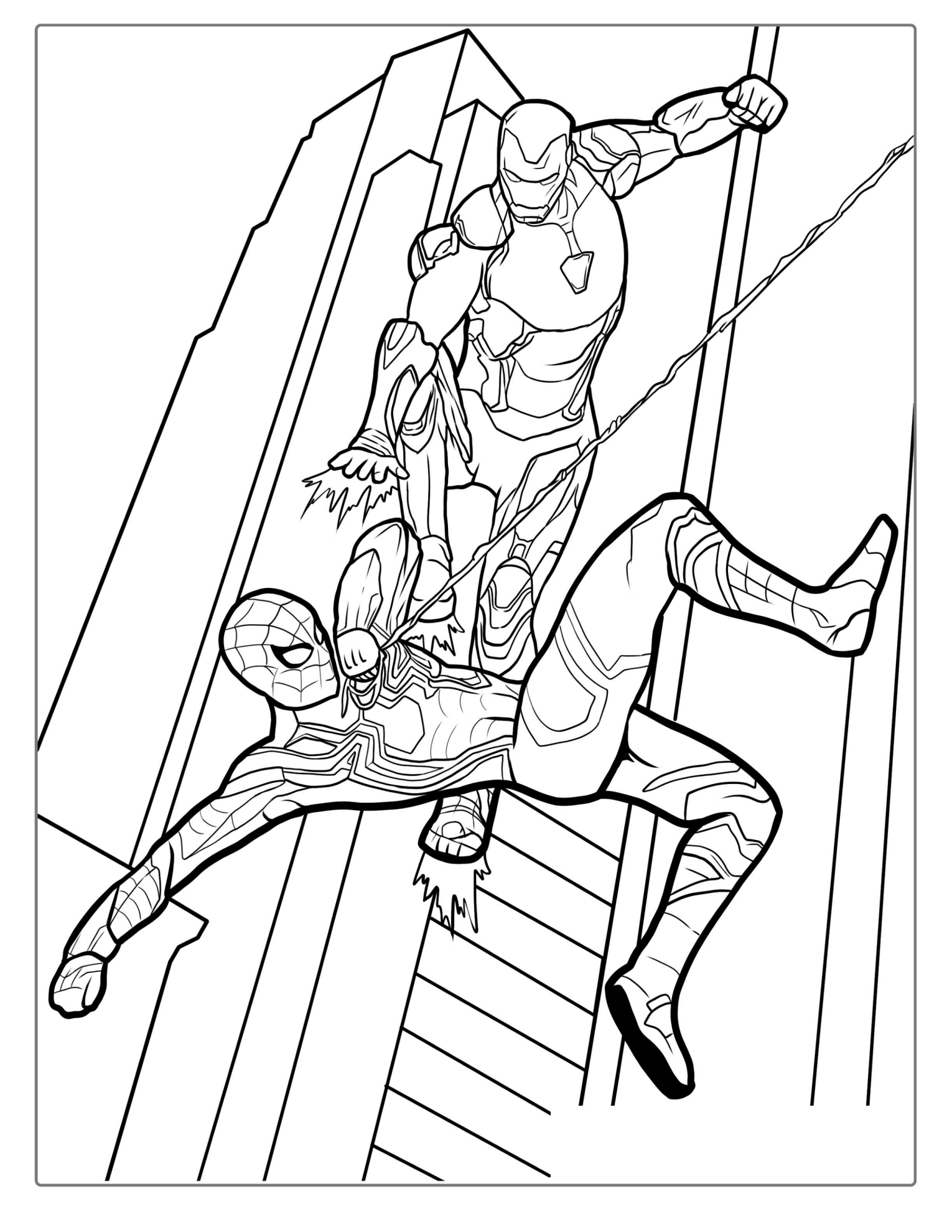 Spider-Man Vs Iron Man Coloring Page