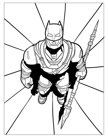 Coloring Sheet Of Batman In Armored Batsuit