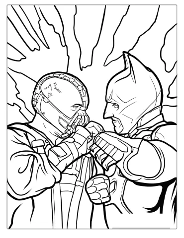 Batman Vs Bane Villan Coloring Page