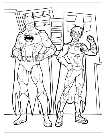 Batman And Robin Coloring Sheet