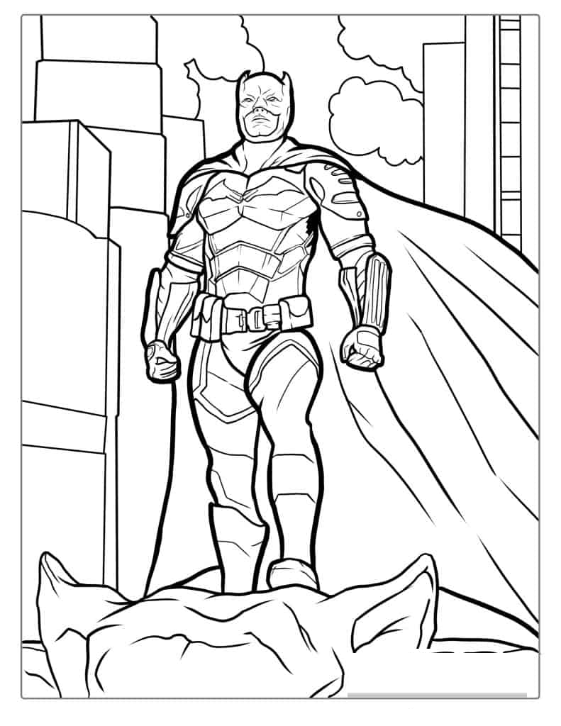 Dark Knight Batman Standing On Building