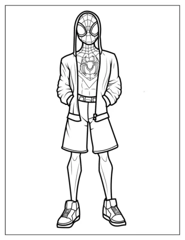 Coloring Page Of Miles Morales With Jacket