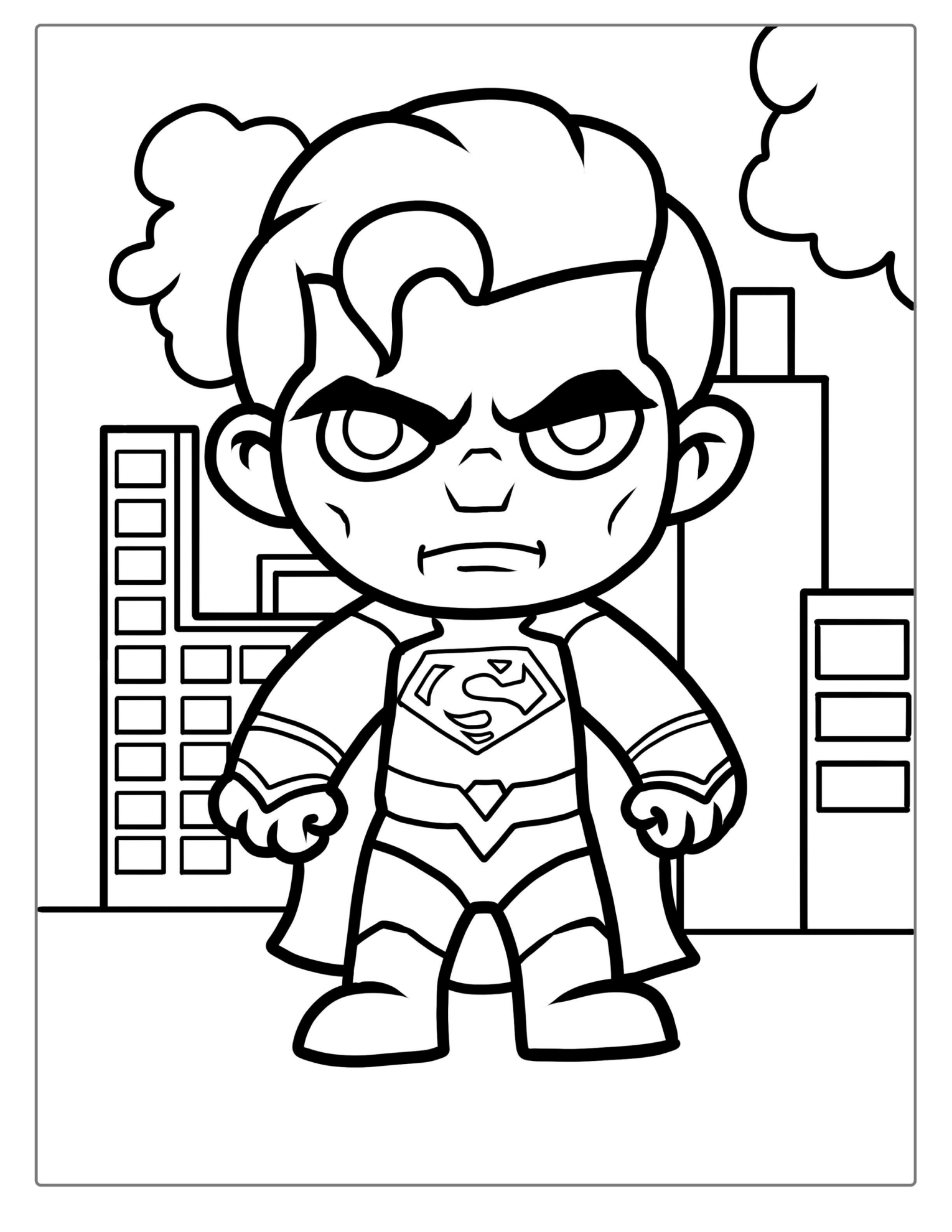 Simple Outline Of Superman To Color(1)