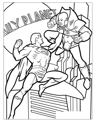 Superman Vs Lex Luther Coloring Page