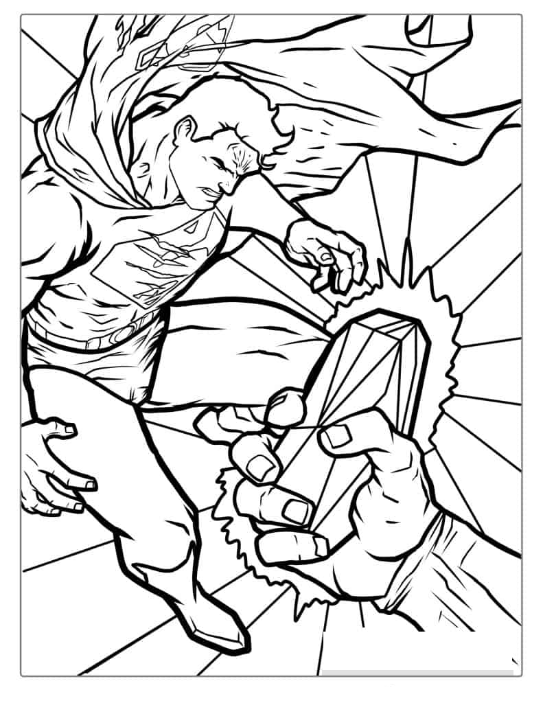 Superman And Kryptonite Coloring Page