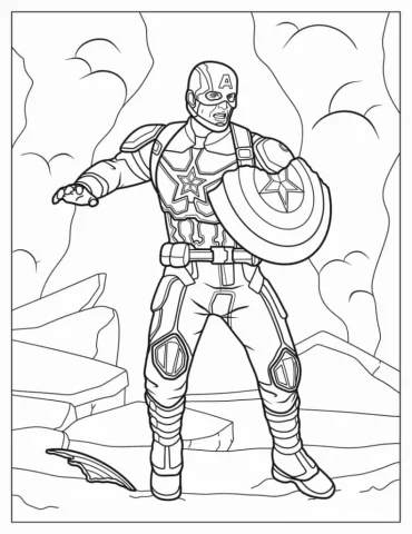 Captain America With Broken Shield