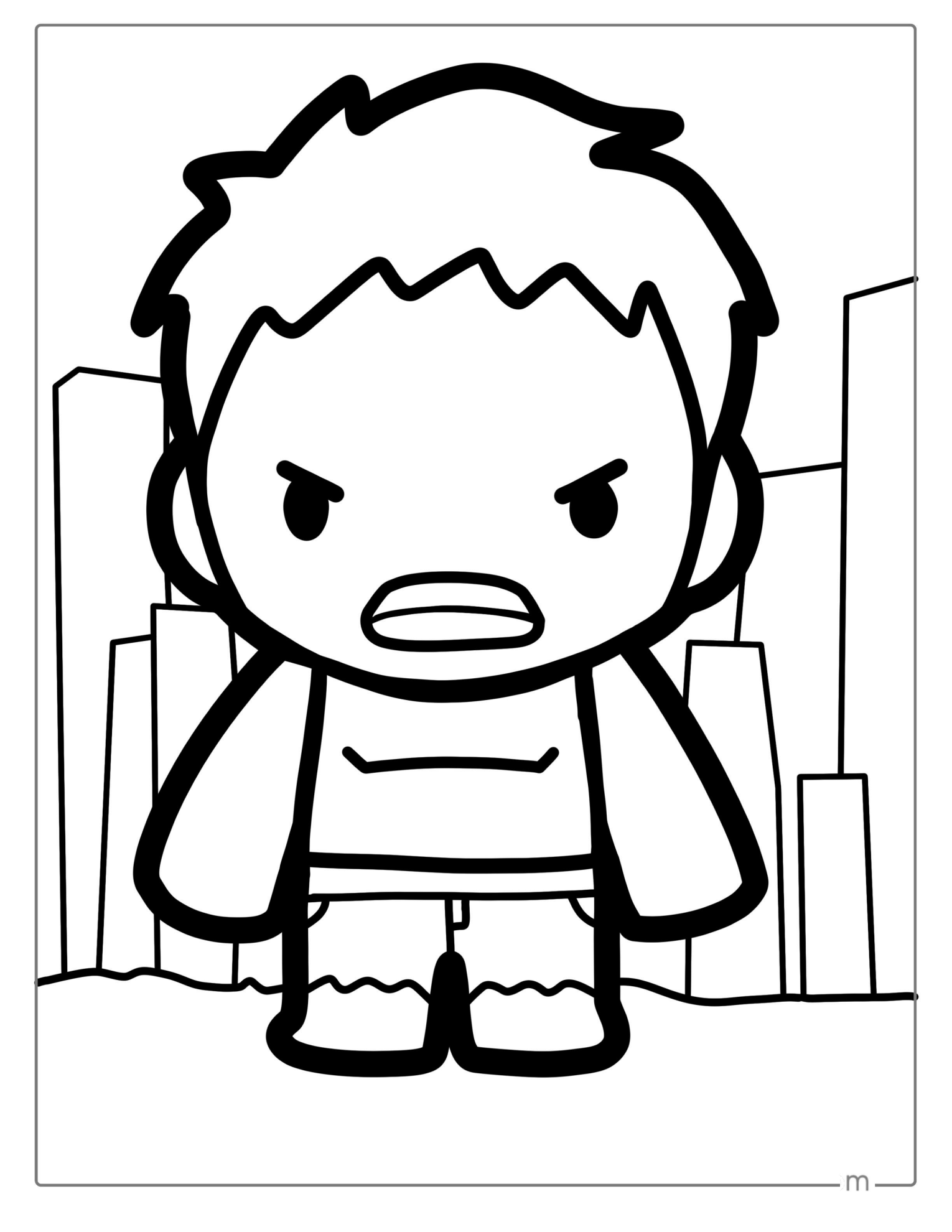 Easy Hulk Coloring Page For Kids