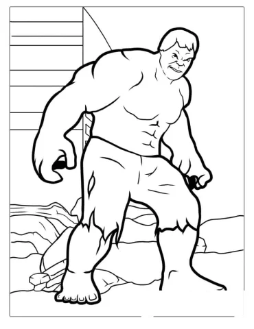 Simple Outline Of Incredible Hulk For Preschoolers