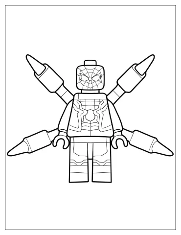 Lego Avengers Spider Man With Pincers Coloring Page