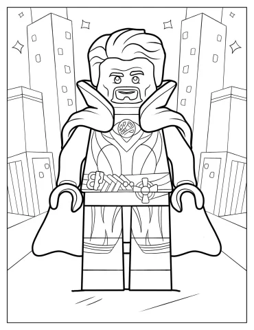 Detailed Lego Doctor Strange Coloring Page