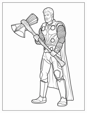 Easy Thor Coloring Sheet For Kids