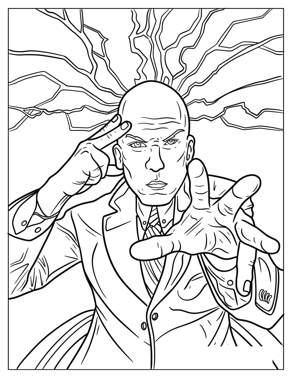 Professor X Using Telepathic Powers Coloring Page