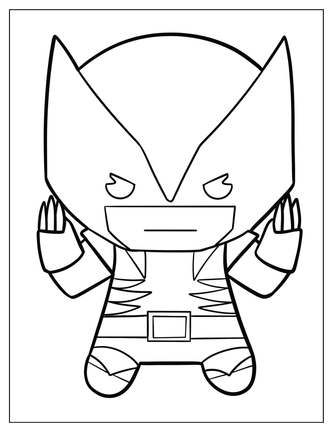 Chibi X-Men Wolverine Coloring Page For Kids
