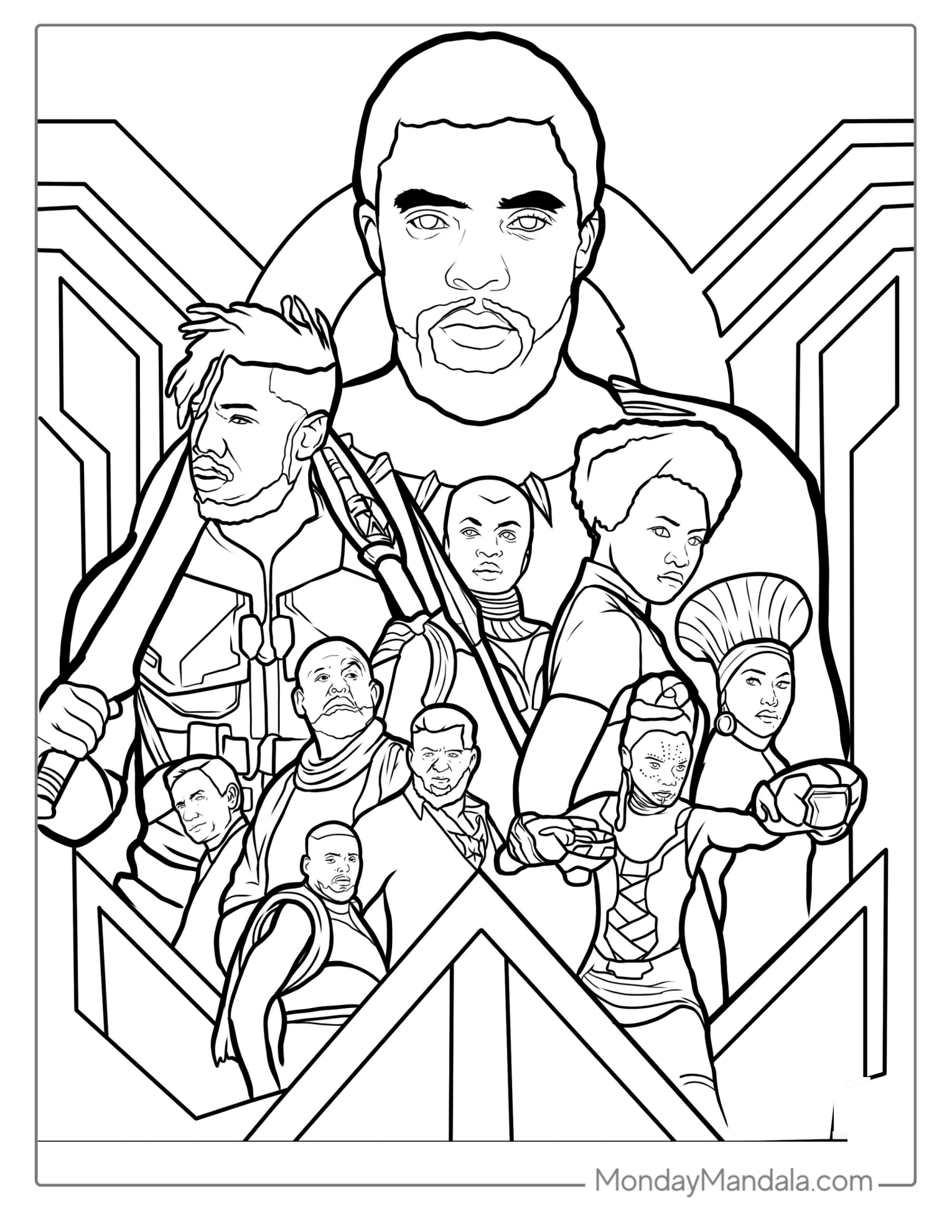 Black Panther Movie Poster Coloring Page