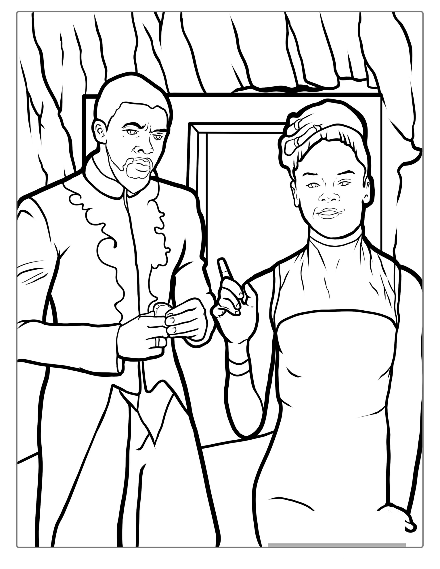 Black Panther And Shuri Coloring Page