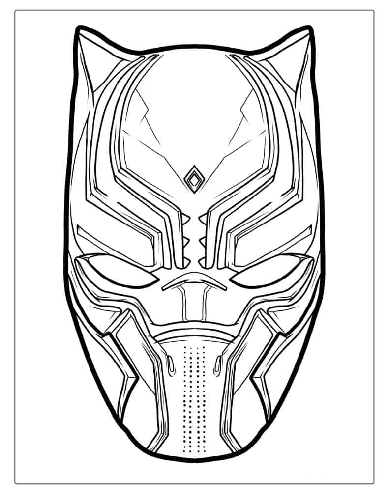 Black Panther Mask Coloring Page