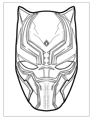 Black Panther Mask Coloring Page