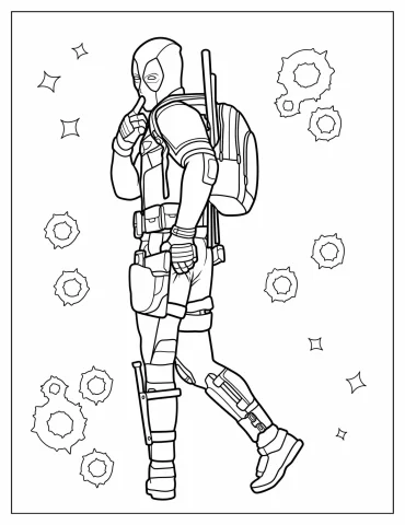 Sassy Deadpool Coloring Page