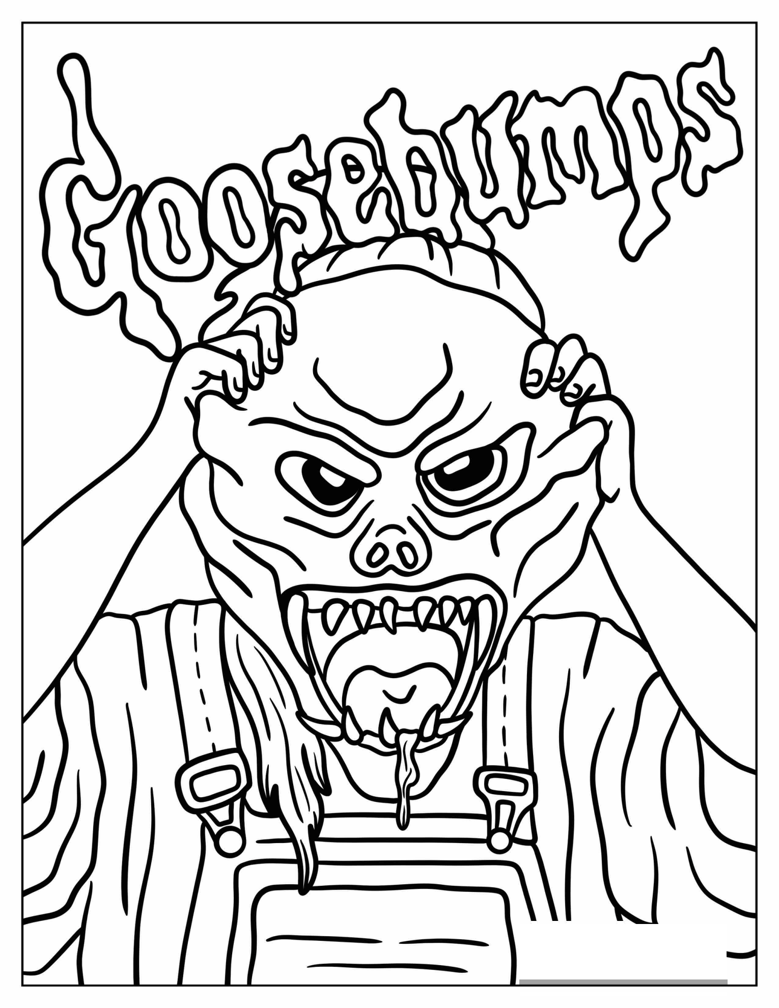 Goosebumps Haunted Mask Coloring Sheet For Kids