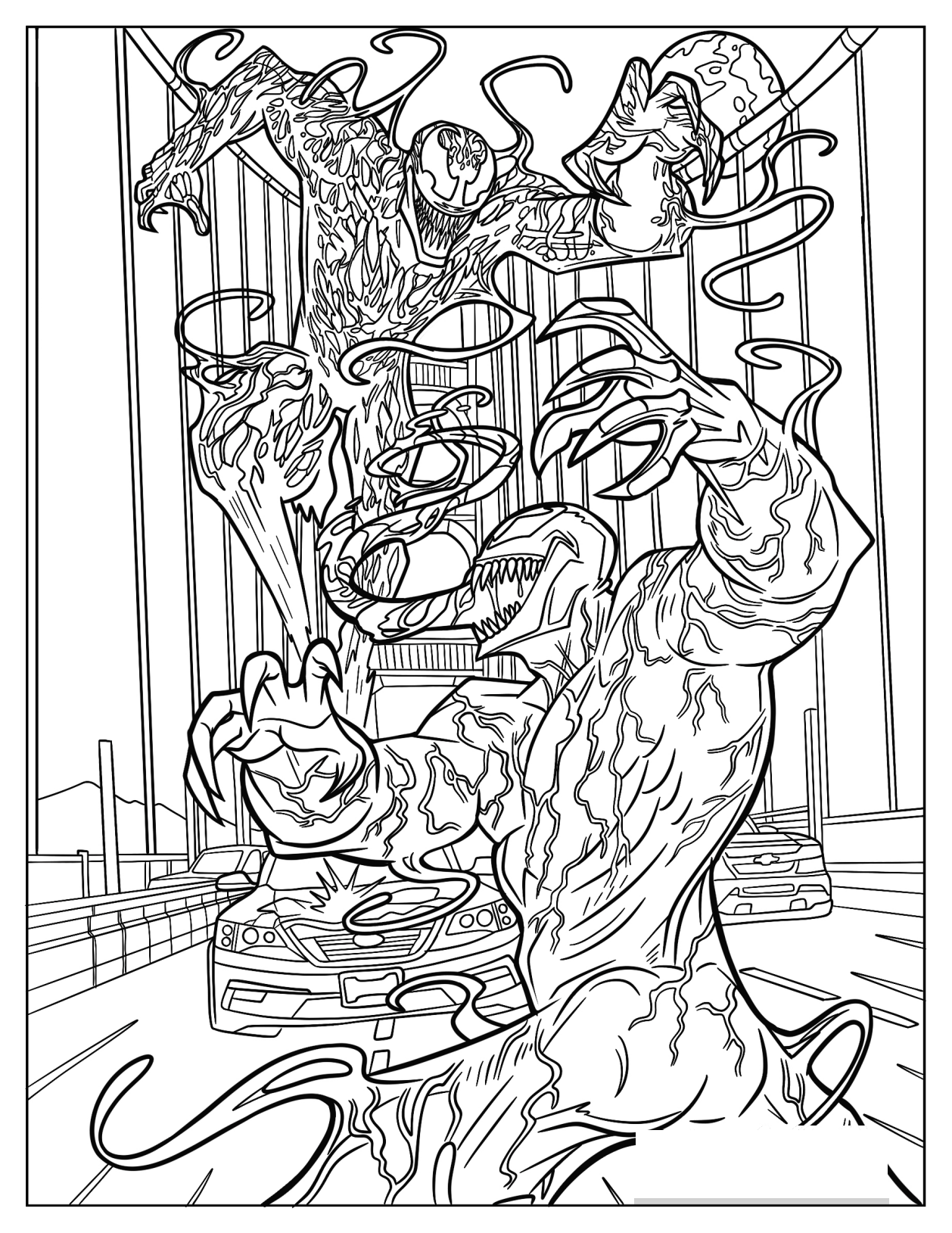 Venom Vs Carnage Fighting On Golden Gate Bridge