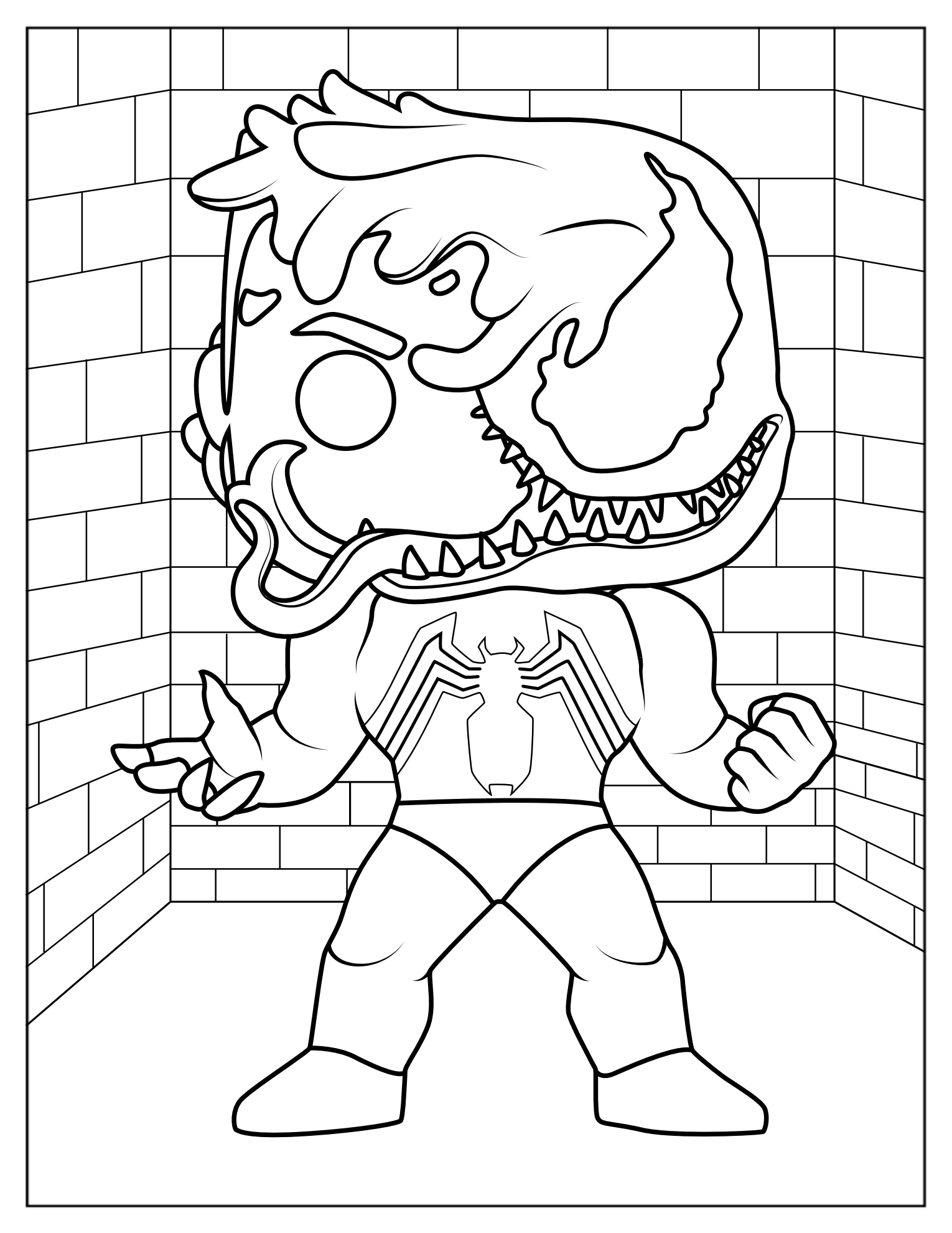 Funko Pop Venom Coloring Page