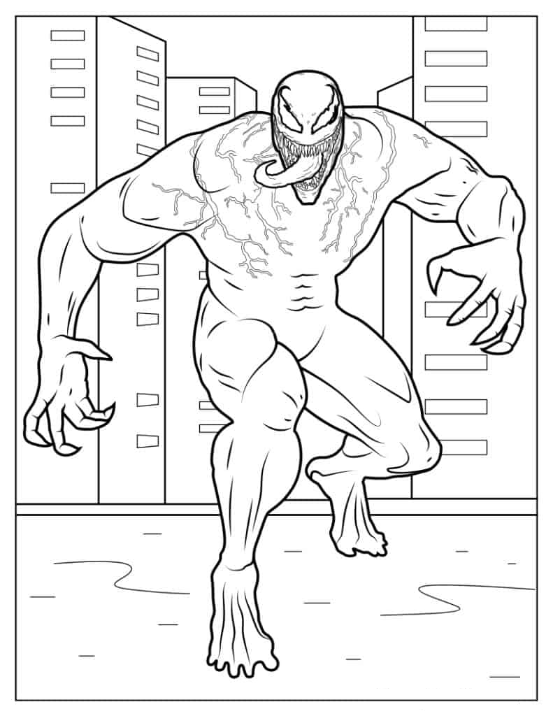 Coloring Page Of Marvel Venom
