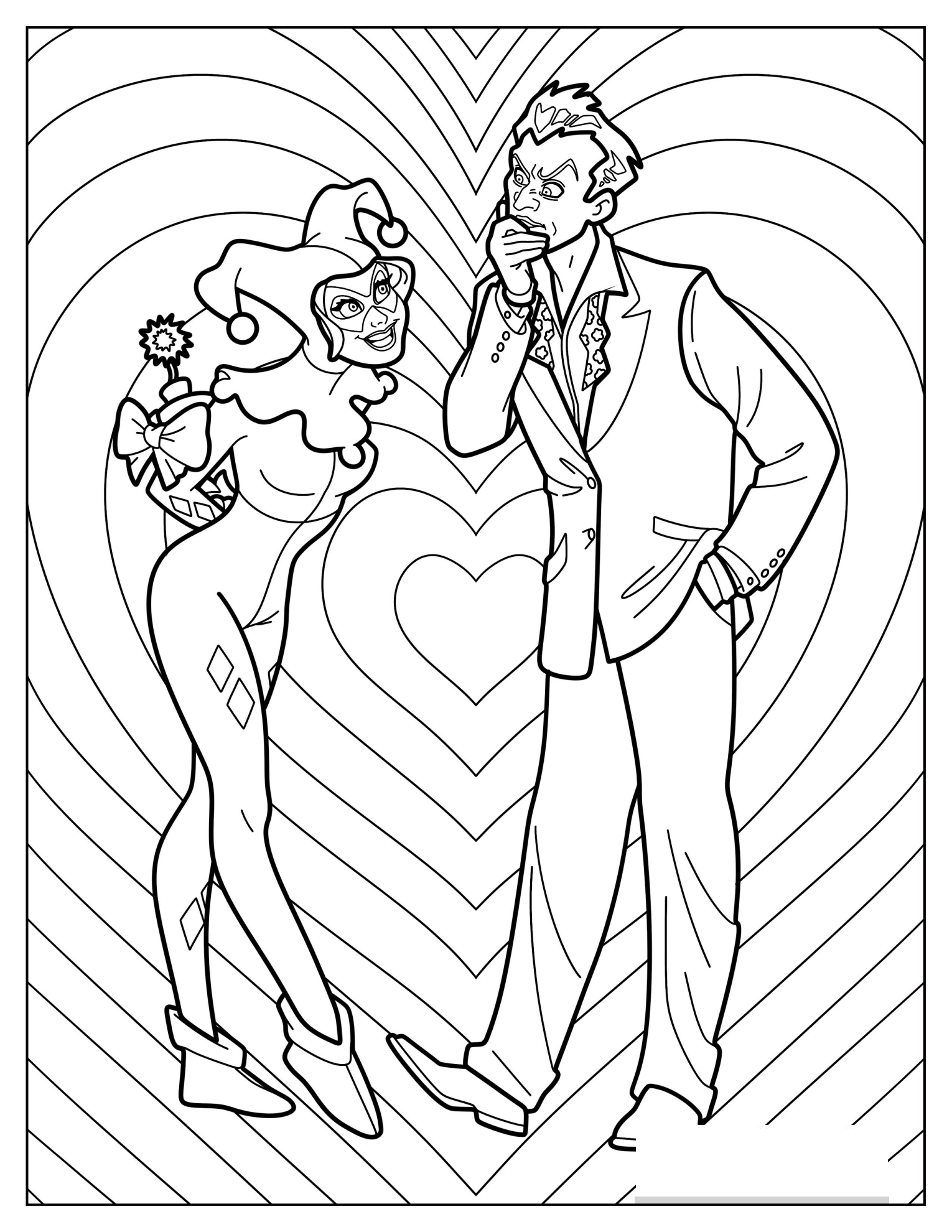 DC Comics Joker With Harley Quinn Coloring Sheet