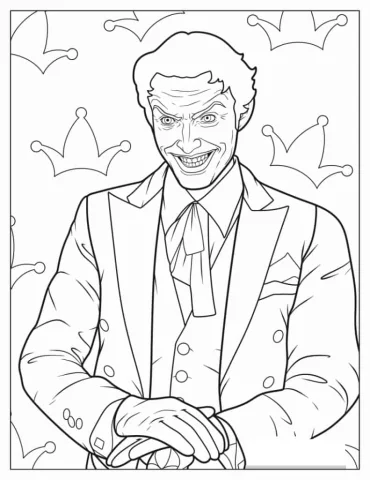 Coloring Sheet Of Joker With Creepy Smile